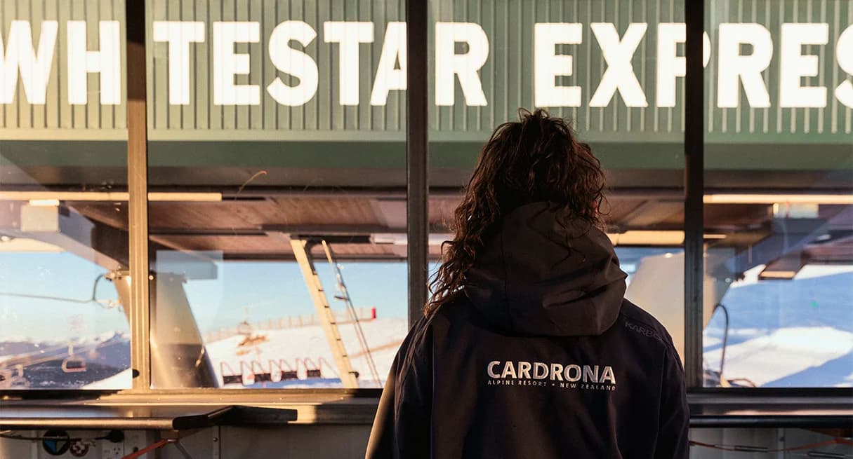 A lift operator monitors the chairlift at Cardrona Alpine Resort.